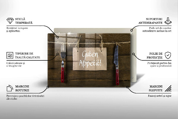 Tocător de bucătărie Inscripție Guten Appet