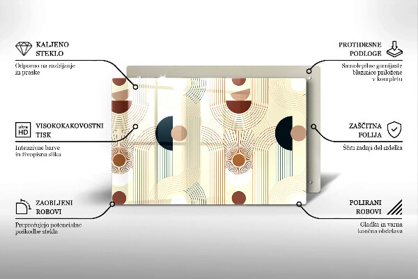 Tocător de bucătărie Forme cu geometrie Boho