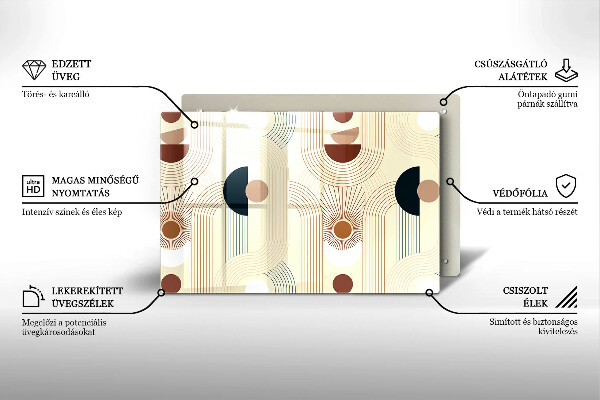 Tocător de bucătărie Forme cu geometrie Boho