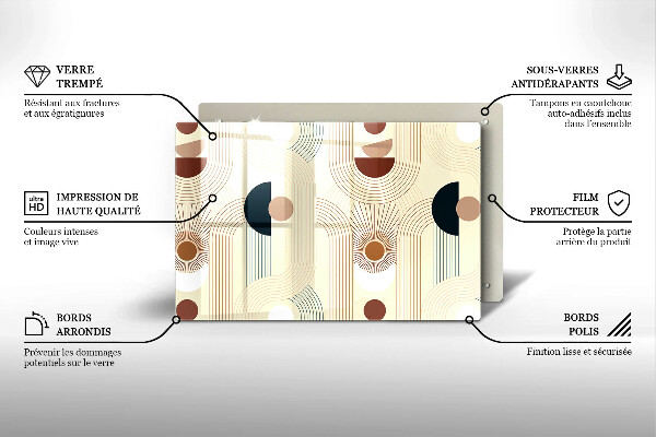 Tocător de bucătărie Forme cu geometrie Boho