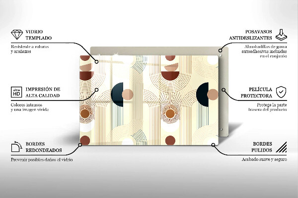 Tocător de bucătărie Forme cu geometrie Boho