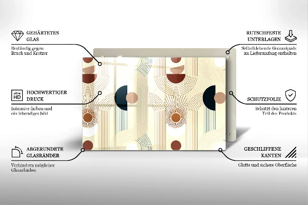 Tocător de bucătărie Forme cu geometrie Boho