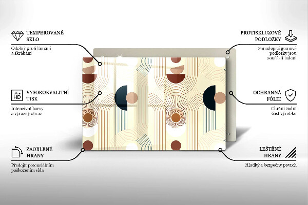 Tocător de bucătărie Forme cu geometrie Boho