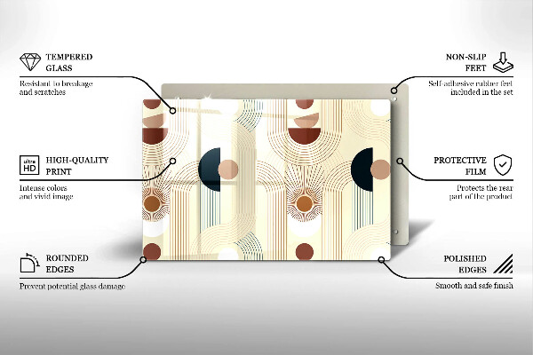 Tocător de bucătărie Forme cu geometrie Boho