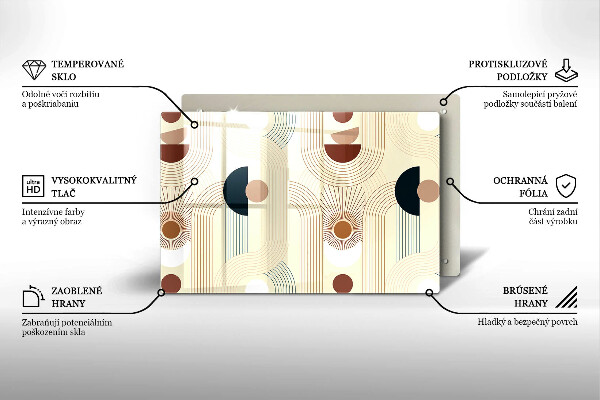Tocător de bucătărie Forme cu geometrie Boho