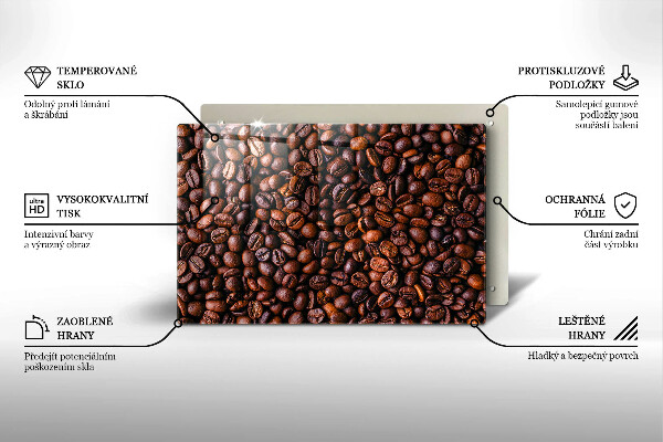 Tocător sticlă Boabe de cafea