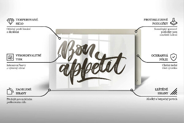 Tocător sticlă Inscripție Bon appetit