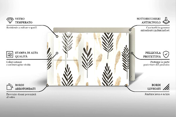 Tocător sticlă Plante Boho