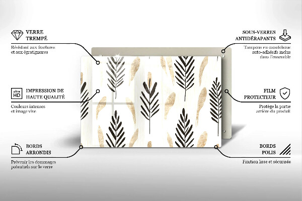 Tocător sticlă Plante Boho