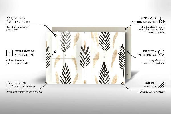 Tocător sticlă Plante Boho