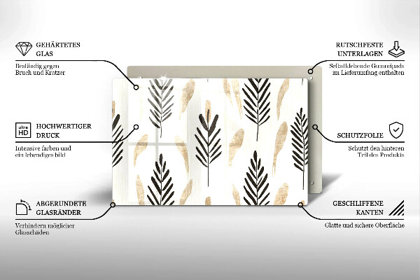 Tocător sticlă Plante Boho