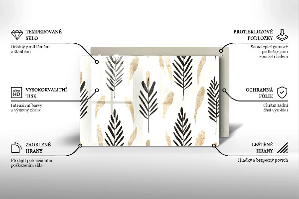 Tocător sticlă Plante Boho