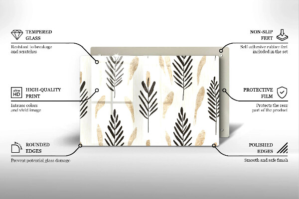 Tocător sticlă Plante Boho