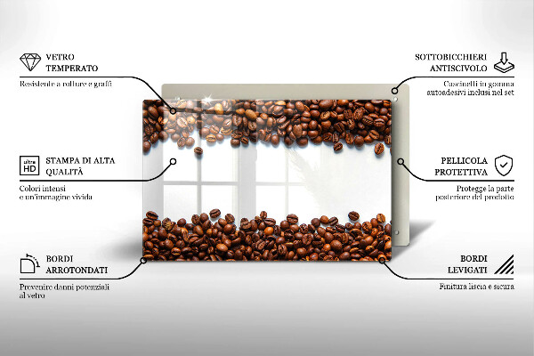 Tocător sticlă Boabe de cafea
