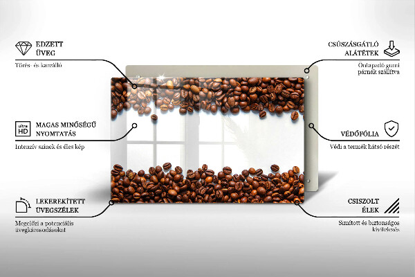 Tocător sticlă Boabe de cafea