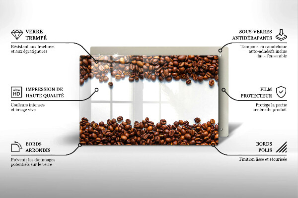 Tocător sticlă Boabe de cafea