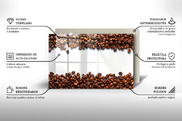Tocător sticlă Boabe de cafea