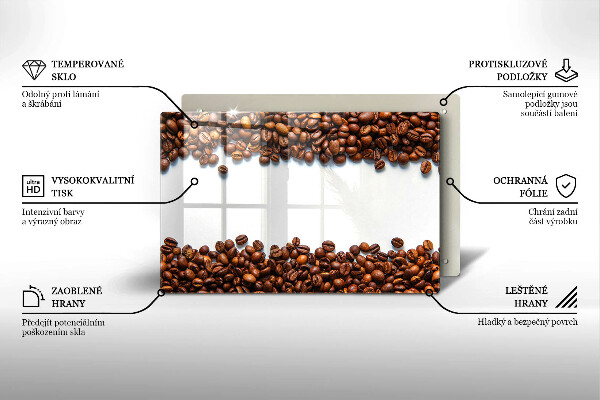 Tocător sticlă Boabe de cafea