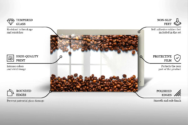 Tocător sticlă Boabe de cafea
