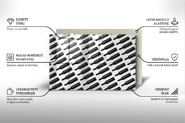 Tocător sticlă Sticle de vin negru