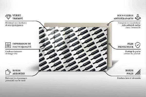 Tocător sticlă Sticle de vin negru