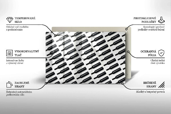 Tocător sticlă Sticle de vin negru
