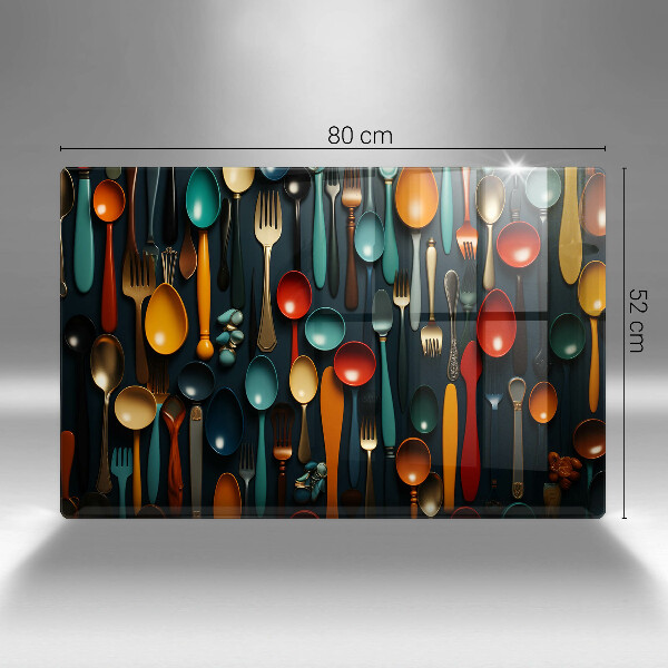 Tocător sticlă Linguri și furculițe colorate