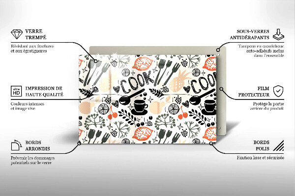 Tocător de bucătărie Motiv de bucătărie din desene animate