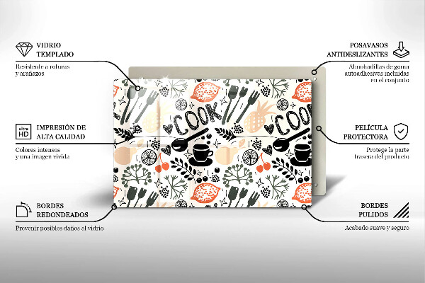 Tocător de bucătărie Motiv de bucătărie din desene animate