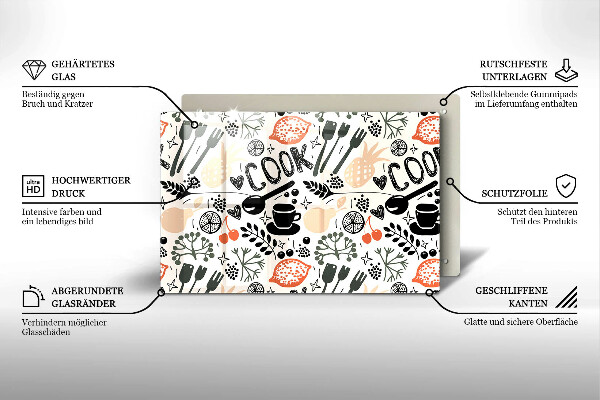 Tocător de bucătărie Motiv de bucătărie din desene animate