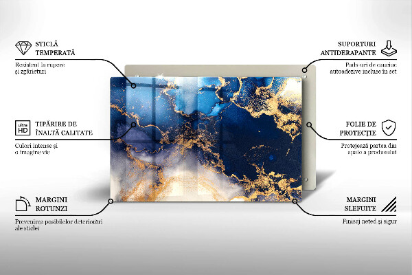 Tocător de bucătărie Abstracția din marmură
