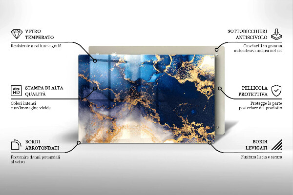 Tocător de bucătărie Abstracția din marmură