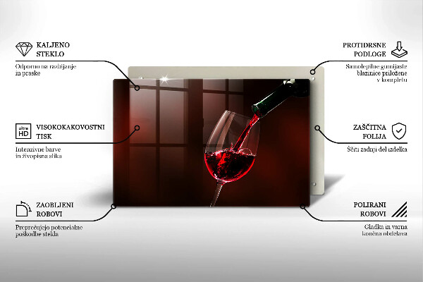 Tocător de bucătărie Un pahar de vin