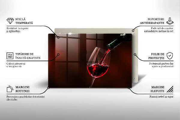 Tocător de bucătărie Un pahar de vin