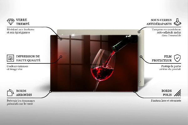 Tocător de bucătărie Un pahar de vin