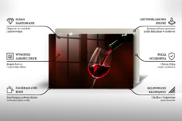 Tocător de bucătărie Un pahar de vin
