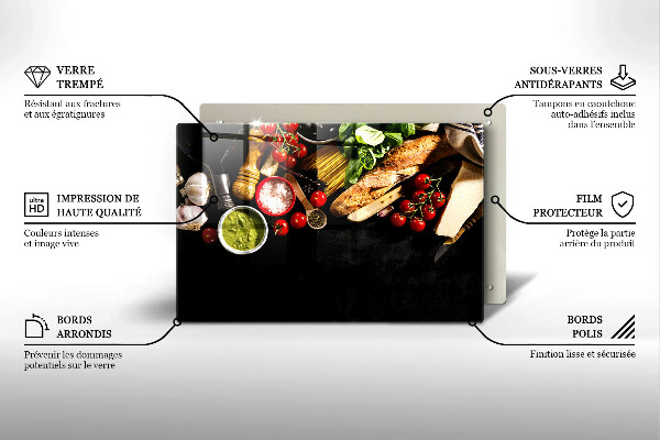 Tocător de bucătărie Ingrediente și condimente italiene