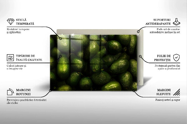 Tocător sticlă Fructe de avocado