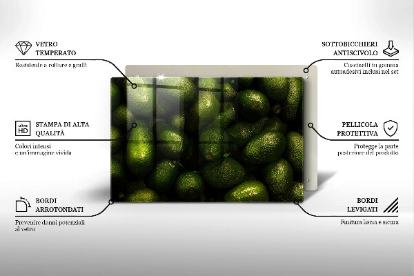 Tocător sticlă Fructe de avocado