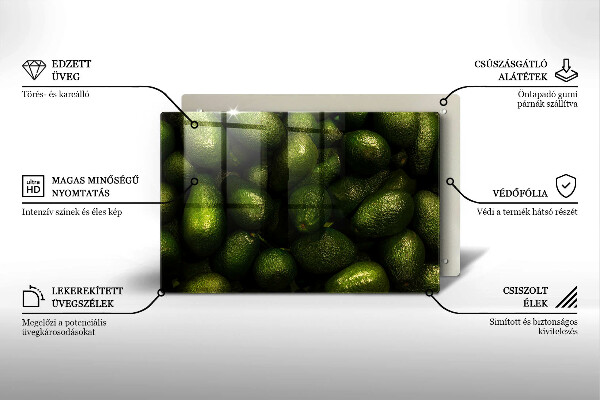 Tocător sticlă Fructe de avocado