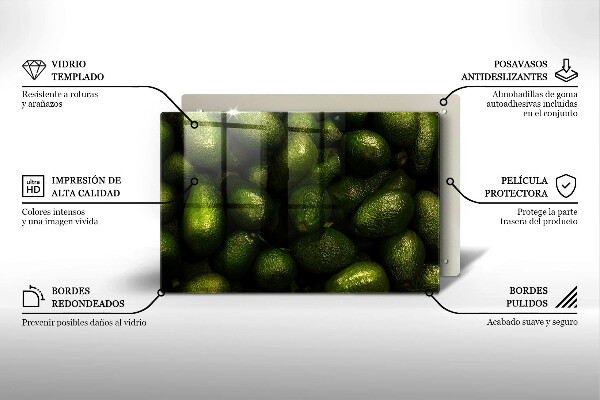 Tocător sticlă Fructe de avocado