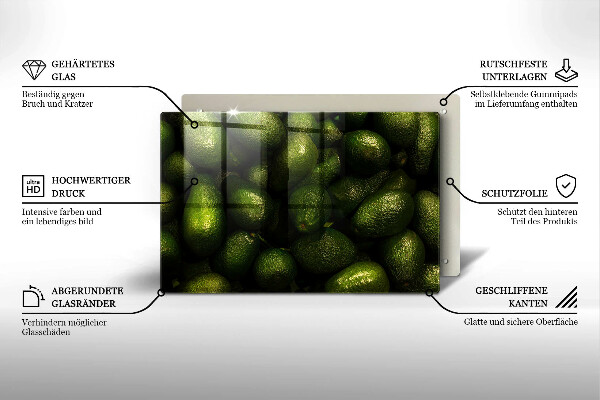 Tocător sticlă Fructe de avocado