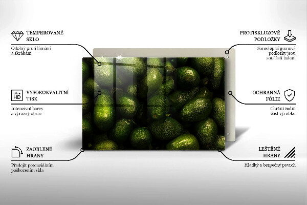 Tocător sticlă Fructe de avocado