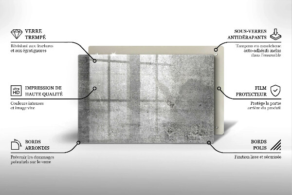 Tocător sticlă Textura de beton