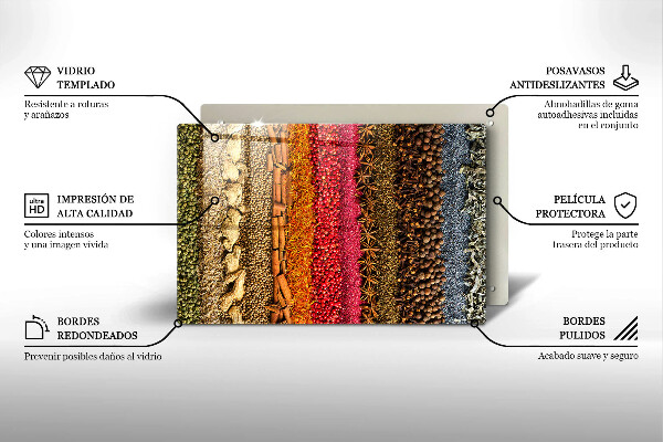 Tocător sticlă Condimente colorate