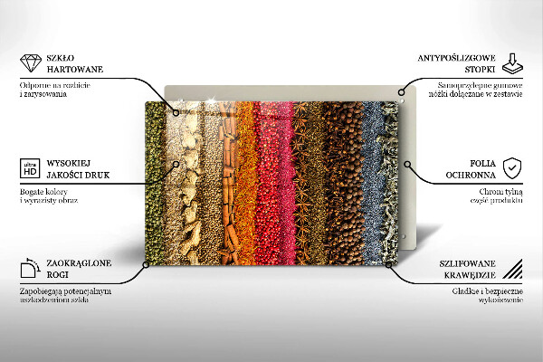 Tocător sticlă Condimente colorate