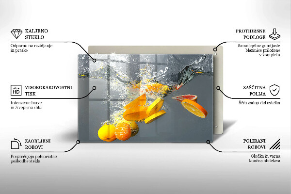 Tocător sticlă Lămâi în apă