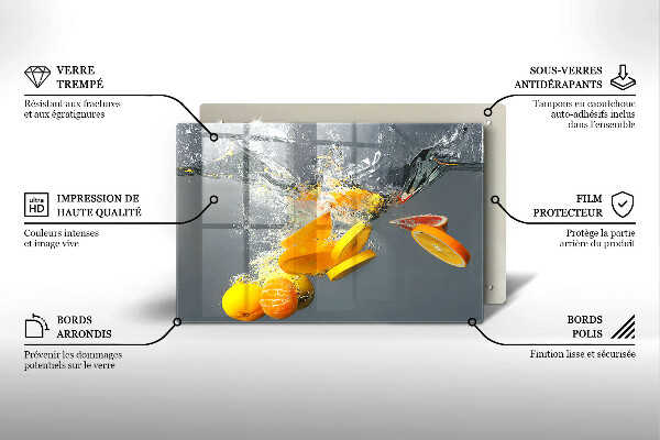 Tocător sticlă Lămâi în apă