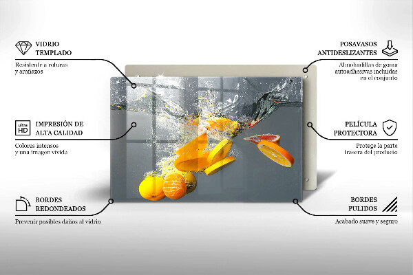 Tocător sticlă Lămâi în apă