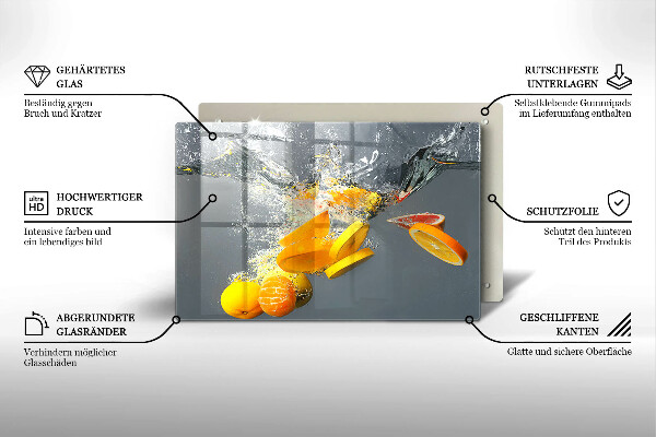 Tocător sticlă Lămâi în apă
